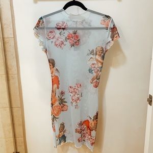 NWT Blue Cherub Mesh Mini Dress